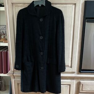 Elegant Black Women's Coat vintage water repellent